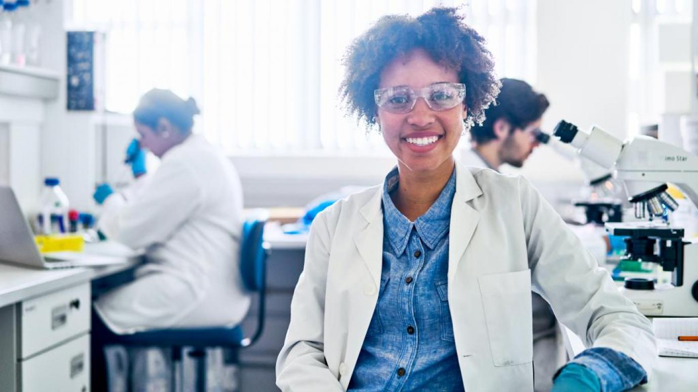 Female researcher in a laboratory