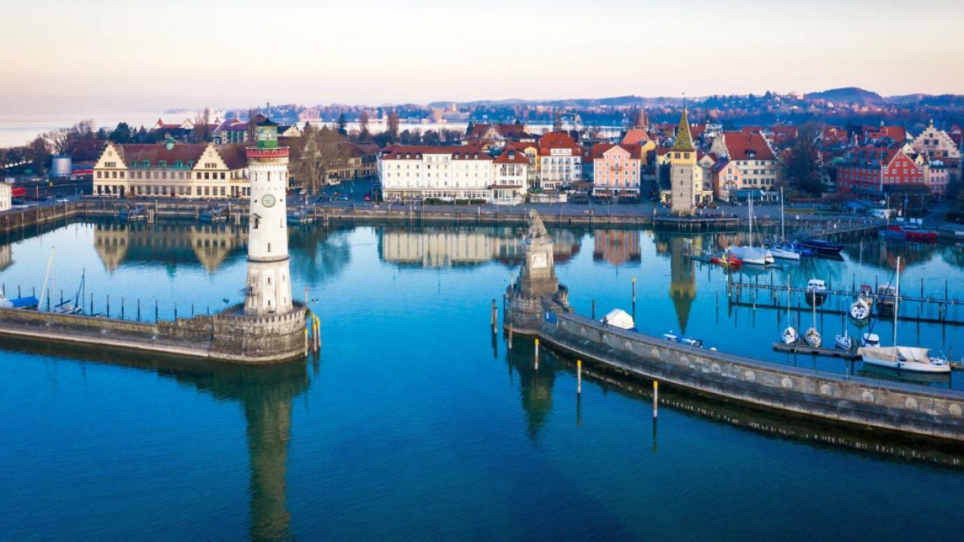 Aerial shot of Lindau, Germany