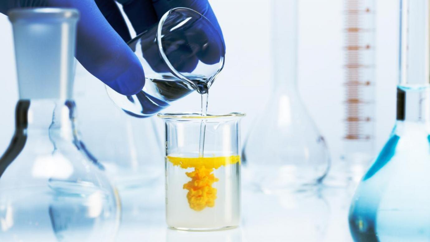 Chemical reaction in a lab experiment