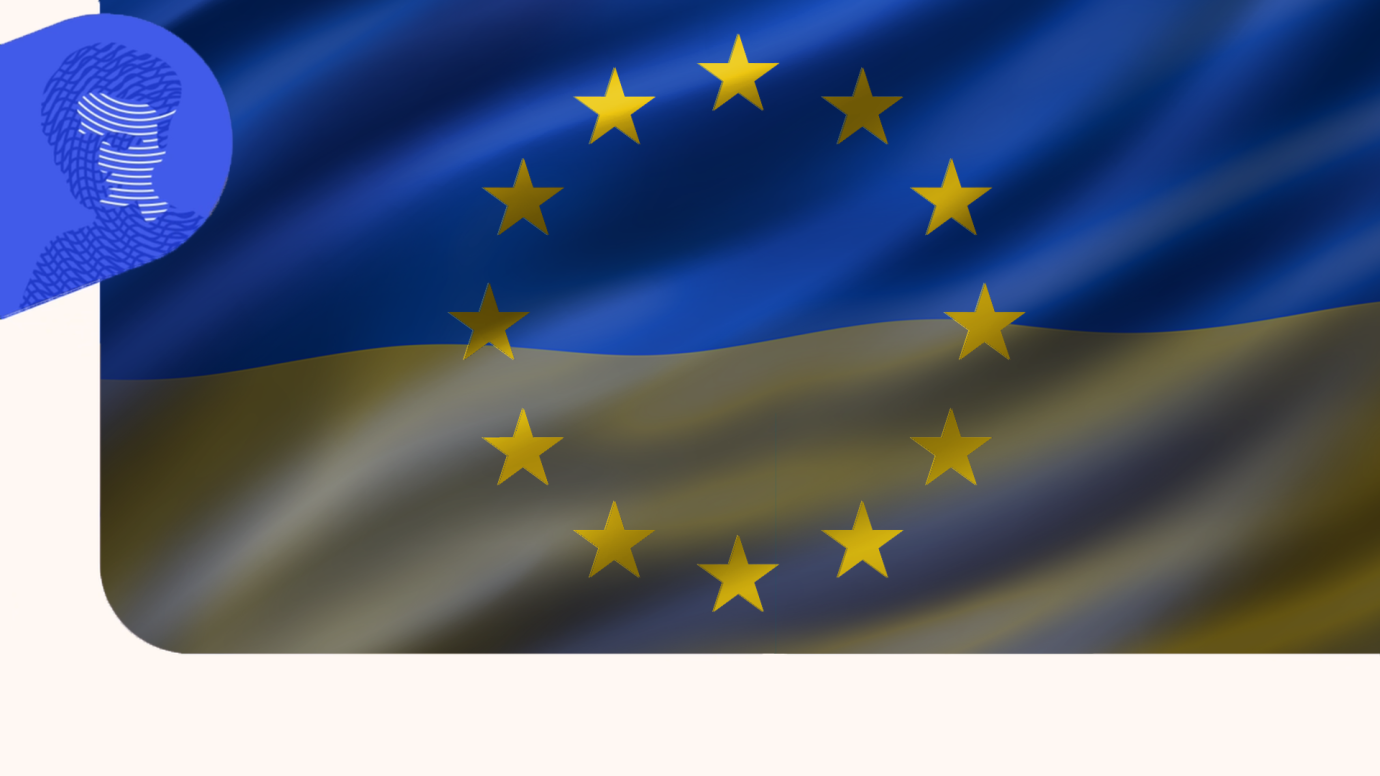 Flags of EU and Ukraine with MSCA logo