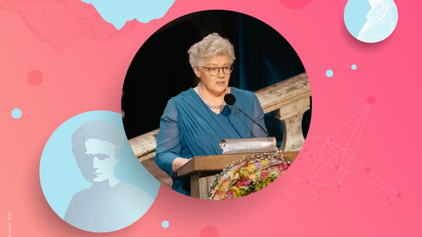photo of Dr. Anne L’Huillier speaking