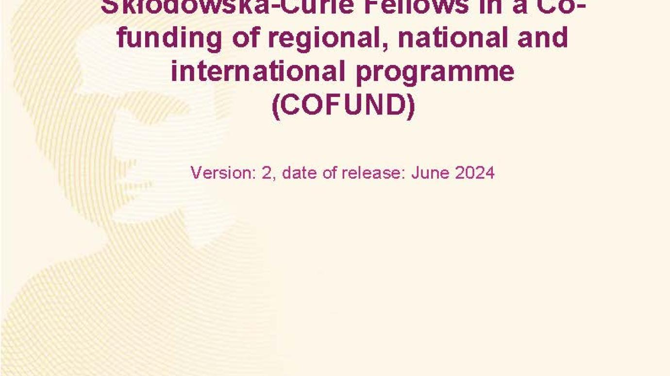 cover of information note for marie skłodowska-curie fellows COFUND
