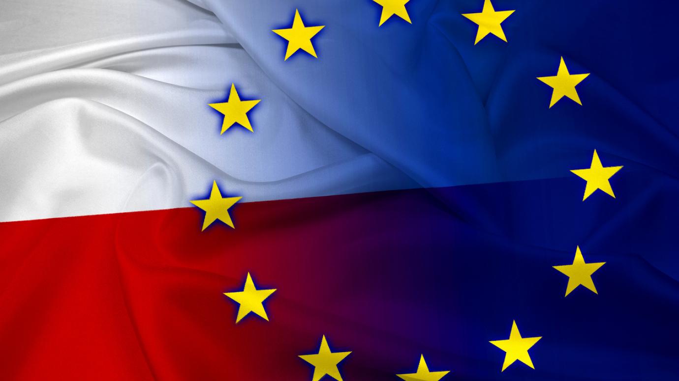 Poland and European Union Flag